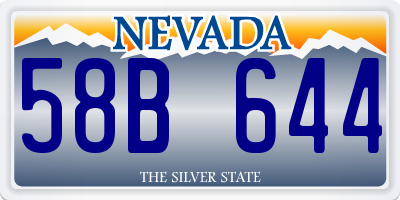 NV license plate 58B644