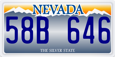 NV license plate 58B646