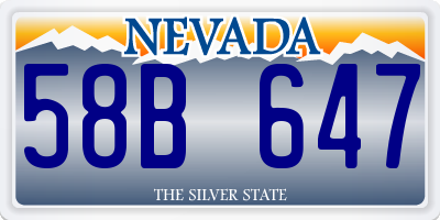 NV license plate 58B647