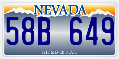 NV license plate 58B649