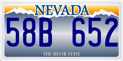 NV license plate 58B652