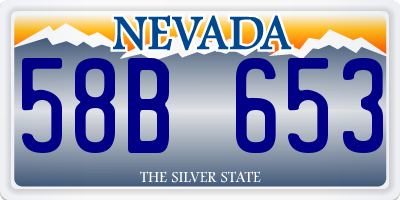 NV license plate 58B653