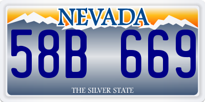 NV license plate 58B669