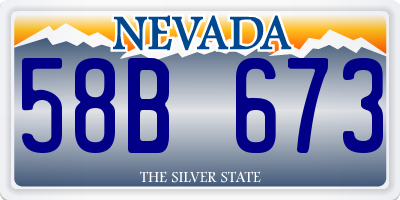 NV license plate 58B673