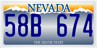 NV license plate 58B674