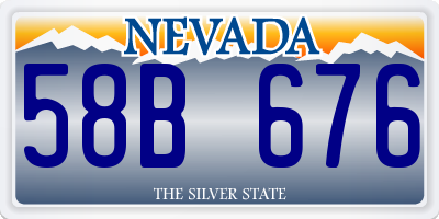 NV license plate 58B676