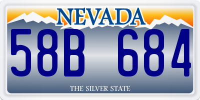 NV license plate 58B684