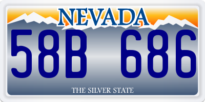 NV license plate 58B686