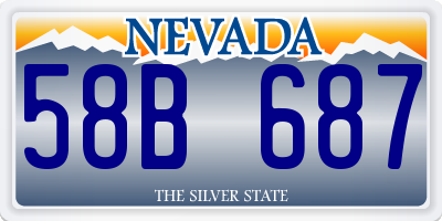 NV license plate 58B687