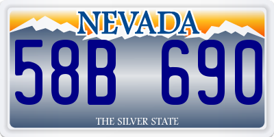 NV license plate 58B690