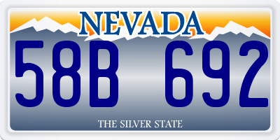 NV license plate 58B692