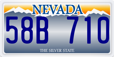 NV license plate 58B710