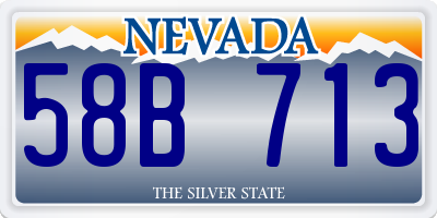 NV license plate 58B713