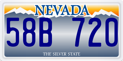 NV license plate 58B720