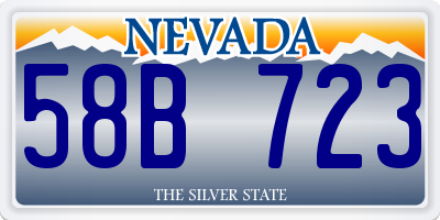 NV license plate 58B723