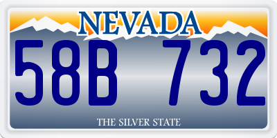 NV license plate 58B732