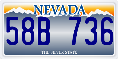 NV license plate 58B736