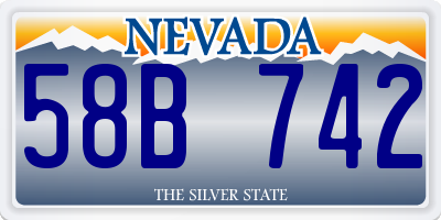 NV license plate 58B742