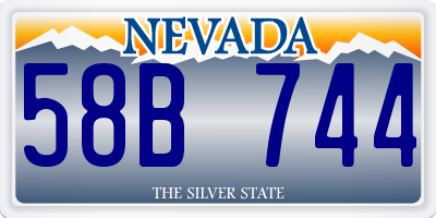 NV license plate 58B744