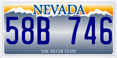 NV license plate 58B746