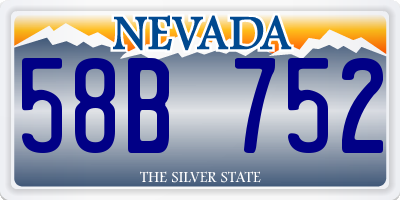 NV license plate 58B752