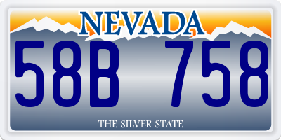 NV license plate 58B758