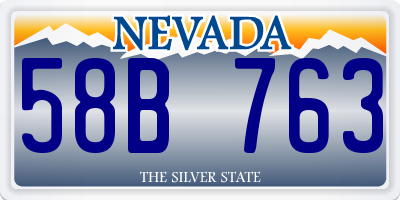 NV license plate 58B763