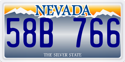 NV license plate 58B766