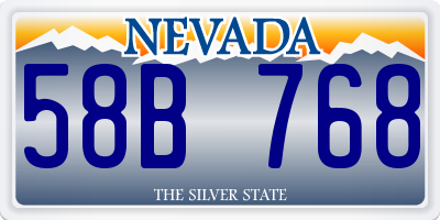 NV license plate 58B768