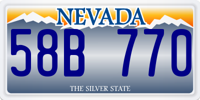 NV license plate 58B770