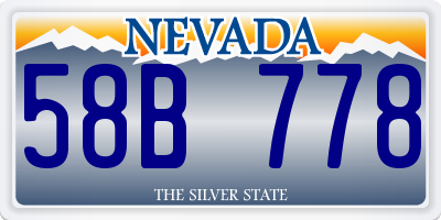 NV license plate 58B778