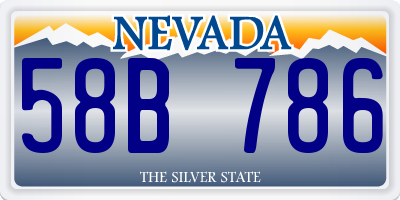 NV license plate 58B786