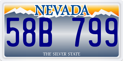 NV license plate 58B799