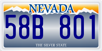 NV license plate 58B801