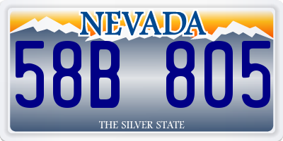 NV license plate 58B805