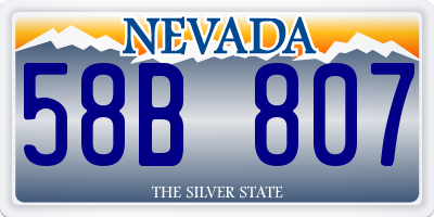 NV license plate 58B807