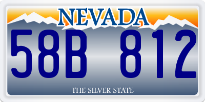 NV license plate 58B812