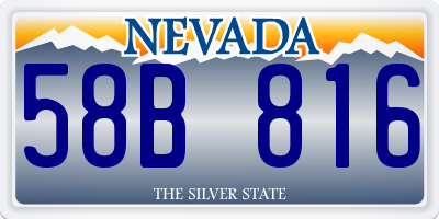 NV license plate 58B816