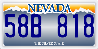 NV license plate 58B818