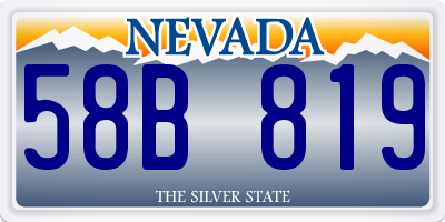 NV license plate 58B819