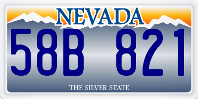 NV license plate 58B821