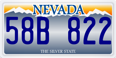 NV license plate 58B822