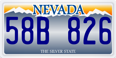 NV license plate 58B826