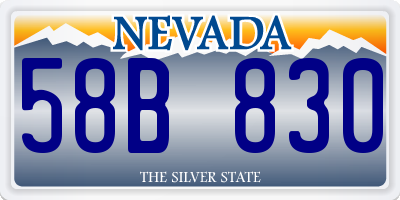 NV license plate 58B830
