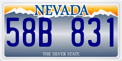 NV license plate 58B831