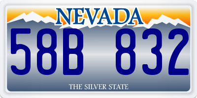 NV license plate 58B832