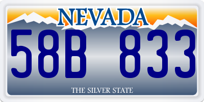 NV license plate 58B833