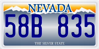 NV license plate 58B835