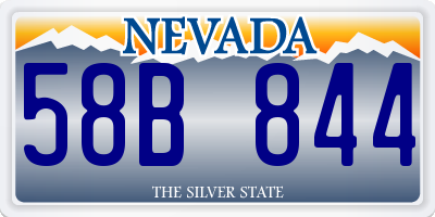 NV license plate 58B844