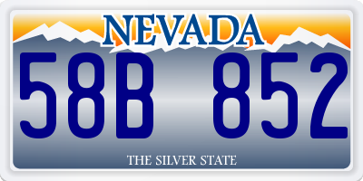 NV license plate 58B852